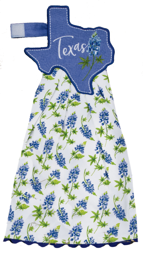 Kay Dee (R8166) Texas Bluebonnets Hangups Towel